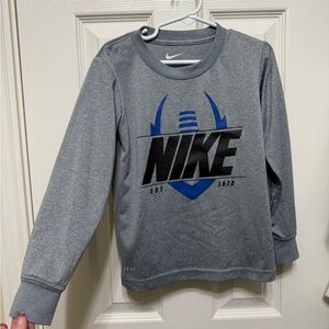 Nike Kids Gray and Blue Long Sleeve Tee